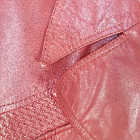 Men's VTG 70s Fight Club / Tyler Durden Style Red Leather Jacket Sz 42 1970s - Picture 9 of 14